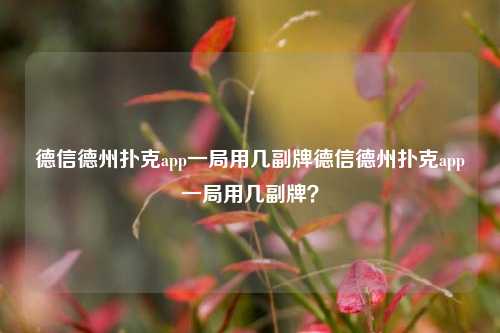 德信德州扑克app一局用几副牌德信德州扑克app一局用几副牌？