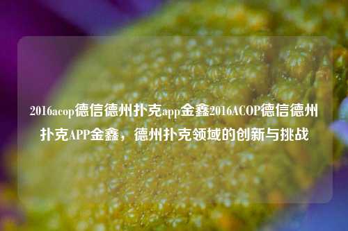 2016acop德信德州扑克app金鑫2016ACOP德信德州扑克APP金鑫，德州扑克领域的创新与挑战