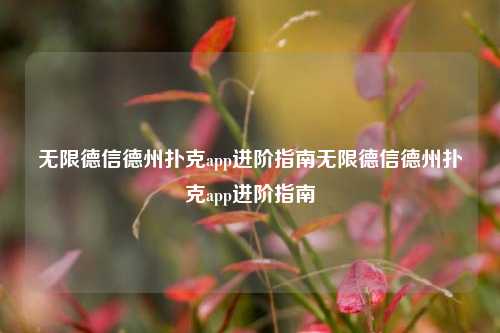 无限德信德州扑克app进阶指南无限德信德州扑克app进阶指南
