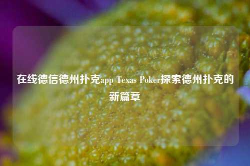 在线德信德州扑克app Texas Poker探索德州扑克的新篇章