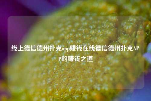 线上德信德州扑克app赚钱在线德信德州扑克APP的赚钱之道