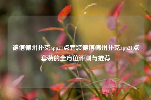 德信德州扑克app21点套装德信德州扑克app21点套装的全方位评测与推荐