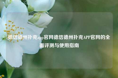 德信德州扑克app官网德信德州扑克APP官网的全面评测与使用指南