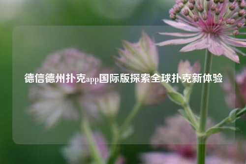 德信德州扑克app国际版探索全球扑克新体验