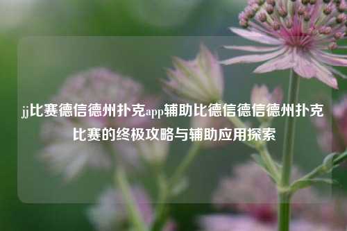 jj比赛德信德州扑克app辅助比德信德信德州扑克比赛的终极攻略与辅助应用探索