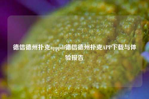 德信德州扑克apppdf德信德州扑克APP下载与体验报告