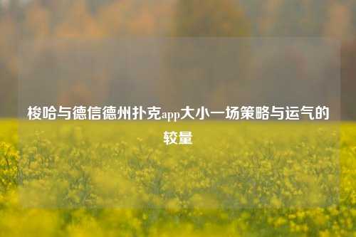 梭哈与德信德州扑克app大小一场策略与运气的较量