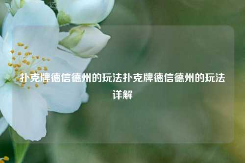 扑克牌德信德州的玩法扑克牌德信德州的玩法详解