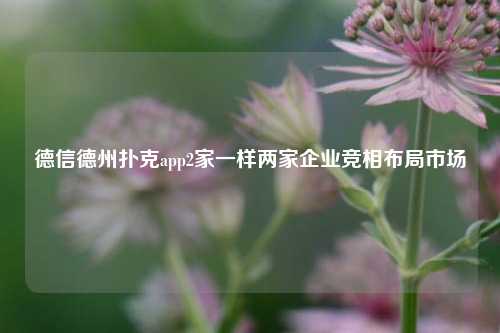 德信德州扑克app2家一样两家企业竞相布局市场