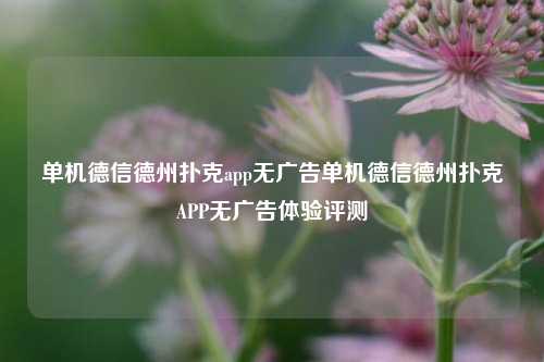 单机德信德州扑克app无广告单机德信德州扑克APP无广告体验评测