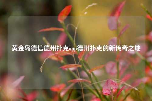 黄金岛德信德州扑克app德州扑克的新传奇之地