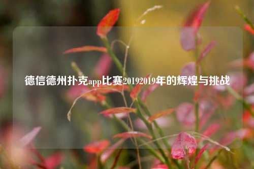 德信德州扑克app比赛20192019年的辉煌与挑战