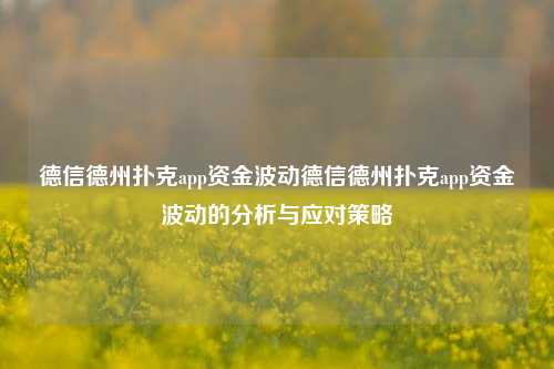 德信德州扑克app资金波动德信德州扑克app资金波动的分析与应对策略