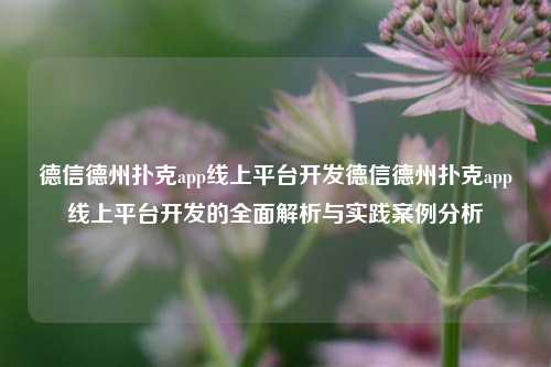 德信德州扑克app线上平台开发德信德州扑克app线上平台开发的全面解析与实践案例分析