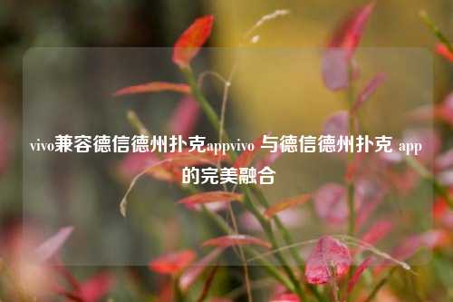 vivo兼容德信德州扑克appvivo 与德信德州扑克 app 的完美融合