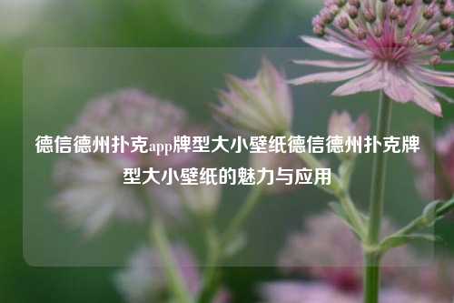 德信德州扑克app牌型大小壁纸德信德州扑克牌型大小壁纸的魅力与应用