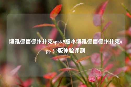 博雅德信德州扑克app5.9版本博雅德信德州扑克app 5.9版体验评测
