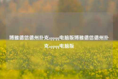 博雅德信德州扑克appqq电脑版博雅德信德州扑克appqq电脑版