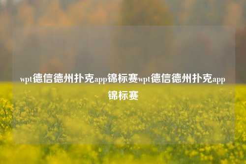 wpt德信德州扑克app锦标赛wpt德信德州扑克app锦标赛