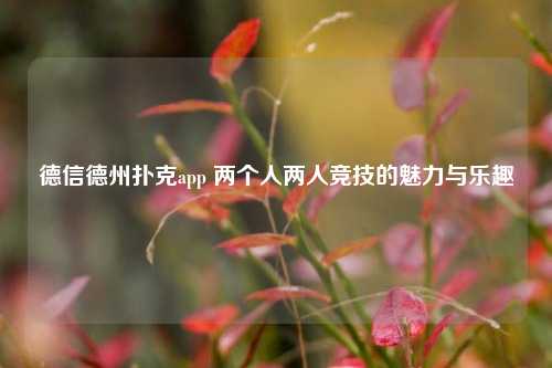 德信德州扑克app 两个人两人竞技的魅力与乐趣