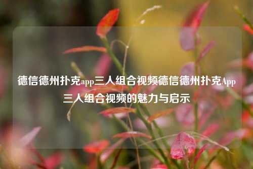 德信德州扑克app三人组合视频德信德州扑克App三人组合视频的魅力与启示