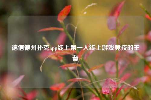 德信德州扑克app线上第一人线上游戏竞技的王者