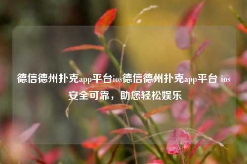 德信德州扑克app平台ios德信德州扑克app平台 ios 安全可靠，助您轻松娱乐