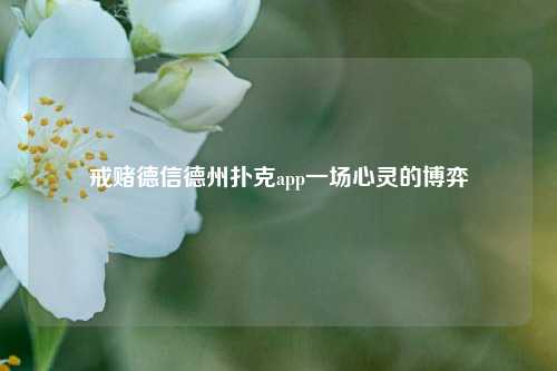 戒赌德信德州扑克app一场心灵的博弈