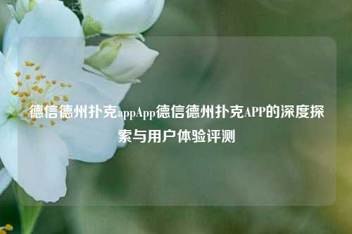 德信德州扑克appApp德信德州扑克APP的深度探索与用户体验评测