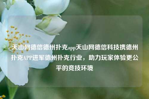 天山网德信德州扑克app天山网德信科技携德州扑克APP进军德州扑克行业，助力玩家体验更公平的竞技环境