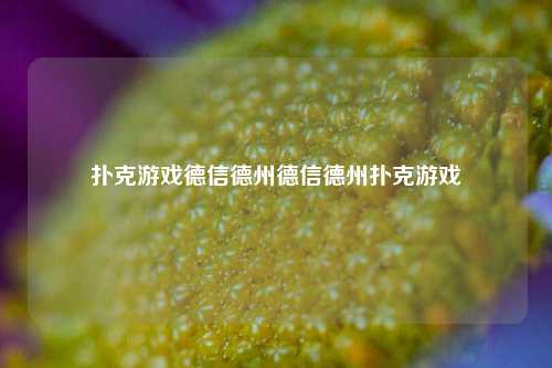 扑克游戏德信德州德信德州扑克游戏