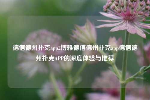 德信德州扑克app2博雅德信德州扑克app德信德州扑克APP的深度体验与推荐