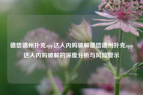德信德州扑克app达人内购破解德信德州扑克app达人内购破解的深度分析与风险警示