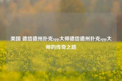 美国 德信德州扑克app大师德信德州扑克app大师的传奇之路