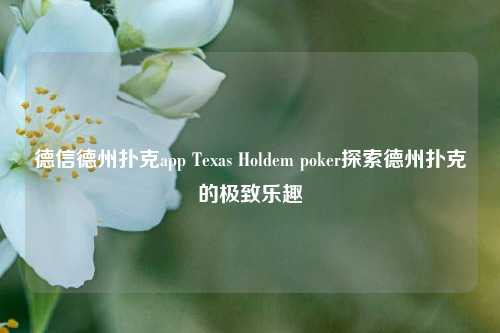 德信德州扑克app Texas Holdem poker探索德州扑克的极致乐趣