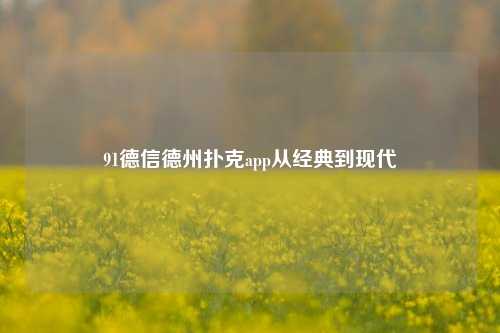 91德信德州扑克app从经典到现代
