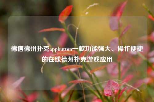 德信德州扑克appbutton一款功能强大、操作便捷的在线德州扑克游戏应用