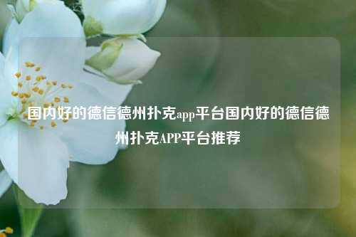 国内好的德信德州扑克app平台国内好的德信德州扑克APP平台推荐