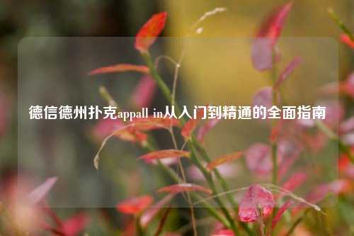 德信德州扑克appall in从入门到精通的全面指南