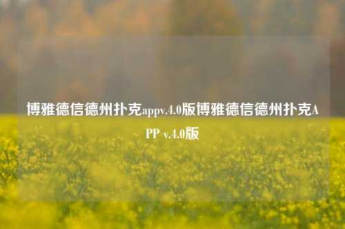 博雅德信德州扑克appv.4.0版博雅德信德州扑克APP v.4.0版