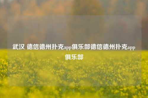 武汉 德信德州扑克app俱乐部德信德州扑克app俱乐部