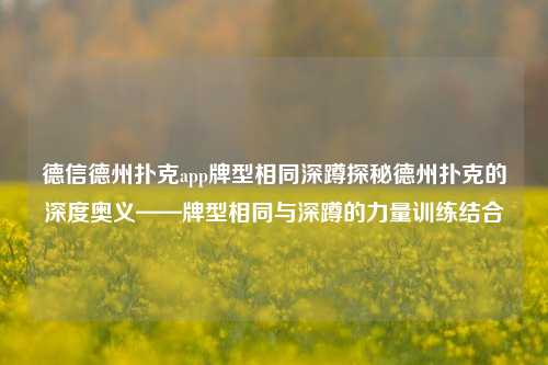 德信德州扑克app牌型相同深蹲探秘德州扑克的深度奥义——牌型相同与深蹲的力量训练结合
